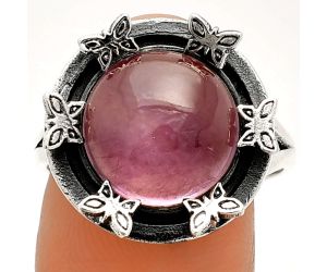 Butterfly - Rose De France Amethyst Cab Ring size-9 SDR233670 R-1716, 12x12 mm