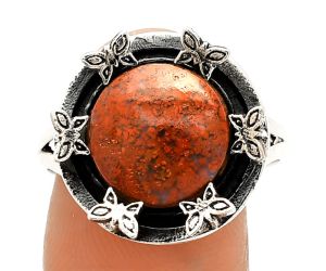 Butterfly - Red Moss Agate Ring size-10 SDR233740 R-1716, 12x12 mm