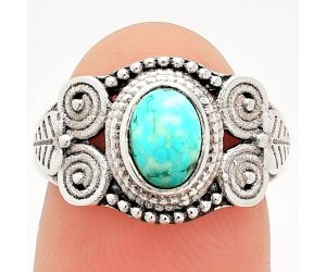 Natural Rare Turquoise Nevada Aztec Mt Ring size-6 SDR233765 R-1280, 5x7 mm