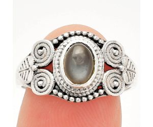 Gray Moonstone Ring size-8 SDR233770 R-1280, 5x7 mm