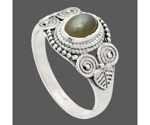 Gray Moonstone Ring size-8 SDR233770 R-1280, 5x7 mm