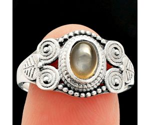 Gray Moonstone Ring size-8.5 SDR233792 R-1280, 5x7 mm