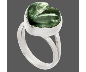 Heart - Russian Seraphinite Ring size-7 SDR233910 R-1073, 12x13 mm