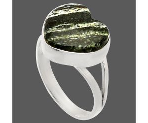 Heart - Natural Chrysotile Ring size-10 SDR233938 R-1073, 14x15 mm