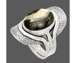 Mexican Cabbing Fossil Ring size-8 SDR233990 R-1402, 11x14 mm