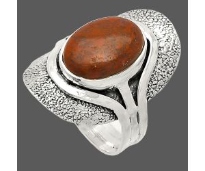 Red Moss Agate Ring size-8 SDR233997 R-1402, 10x14 mm