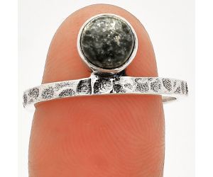 Obsidian And Zinc Ring size-8 SDR234132 R-1037, 7x7 mm