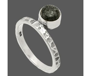 Obsidian And Zinc Ring size-8 SDR234132 R-1037, 7x7 mm