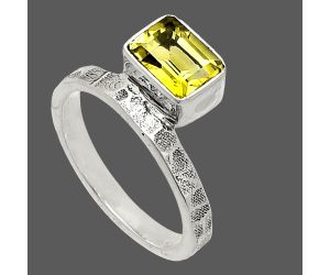 Lemon Quartz Ring size-5 SDR234205 R-1037, 5x7 mm