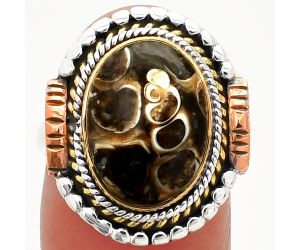 Two Tone - Turtella Jasper Ring size-8 SDR234240 R-1414, 11x15 mm