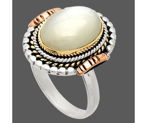 Two Tone - Srilankan Moonstone Ring size-9 SDR234254 R-1414, 10x14 mm