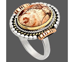 Two Tone - Mexican Bird Eye Ring size-9 SDR234265 R-1414, 12x16 mm