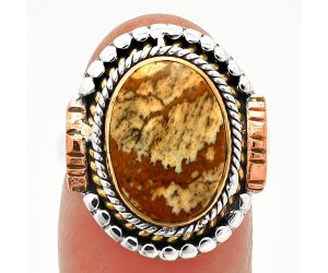 Two Tone - Picture Jasper Ring size-7 SDR234270 R-1414, 10x14 mm