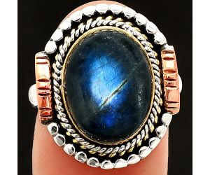 Two Tone - Blue Fire Labradorite Ring size-8 SDR234283 R-1414, 11x14 mm