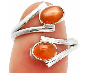 Peach Moonstone Ring size-7 SDR234509 R-1144, 5x7 mm