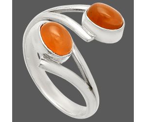 Peach Moonstone Ring size-7 SDR234509 R-1144, 5x7 mm