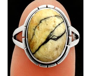 Authentic White Buffalo Turquoise Nevada Ring size-6 SDR234571 R-1012, 10x14 mm