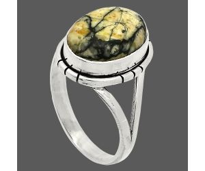 Authentic White Buffalo Turquoise Nevada Ring size-9 SDR234572 R-1012, 10x14 mm
