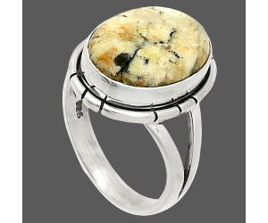 Authentic White Buffalo Turquoise Nevada Ring size-6 SDR234608 R-1012, 10x14 mm