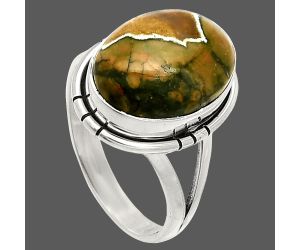 Rhyolite - Rainforest Jasper Ring size-8 SDR234636 R-1012, 11x15 mm
