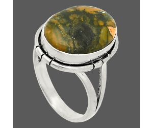 Rhyolite - Rainforest Jasper Ring size-8 SDR234691 R-1012, 12x16 mm
