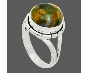 Rhyolite - Rainforest Jasper Ring size-7 SDR234699 R-1012, 11x11 mm