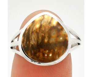 Palm Root Fossil Agate Ring size-9 SDR234717 R-1006, 13x13 mm