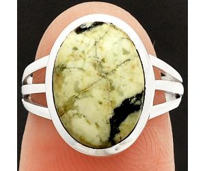 Authentic White Buffalo Turquoise Nevada Ring size-6 SDR234760 R-1006, 10x14 mm