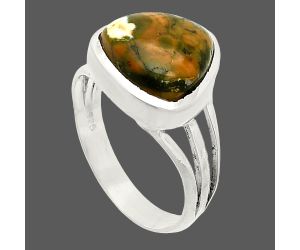 Rhyolite - Rainforest Jasper Ring size-6.5 SDR234777 R-1006, 11x11 mm