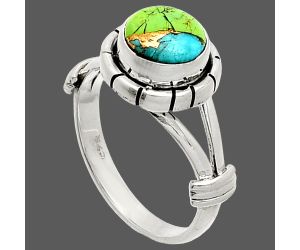 Blue Turquoise In Green Mohave Ring size-5 SDR234929 R-1533, 7x7 mm