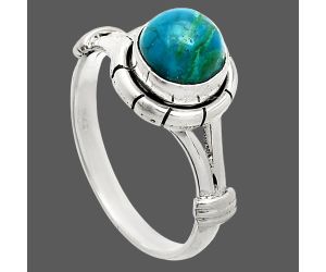 Azurite Chrysocolla Ring size-7.5 SDR234940 R-1533, 7x7 mm