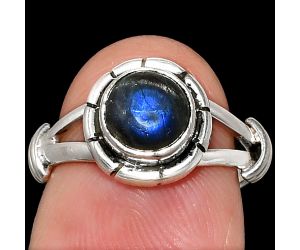 Blue Fire Labradorite Ring size-5 SDR234973 R-1533, 7x7 mm