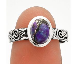 Copper Purple Turquoise Ring size-7 SDR235022 R-1061, 6x8 mm