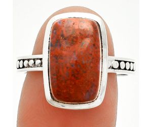 Red Moss Agate Ring size-9 SDR235075 R-1060, 9x15 mm