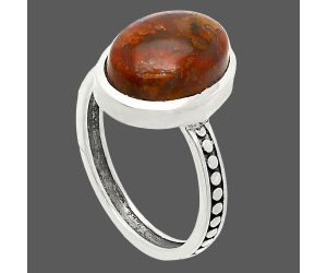 Red Moss Agate Ring size-9 SDR235094 R-1060, 10x14 mm