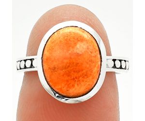 Red Sponge Coral Ring size-6 SDR235096 R-1060, 10x12 mm