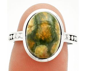 Rhyolite - Rainforest Jasper Ring size-8 SDR235137 R-1060, 10x14 mm