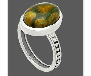 Rhyolite - Rainforest Jasper Ring size-8 SDR235137 R-1060, 10x14 mm