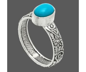 Sleeping Beauty Turquoise Ring size-7 SDR235147 R-1055, 6x8 mm