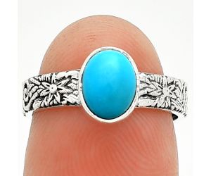 Sleeping Beauty Turquoise Ring size-6 SDR235149 R-1055, 6x8 mm