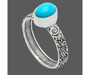 Sleeping Beauty Turquoise Ring size-9 SDR235158 R-1055, 6x8 mm