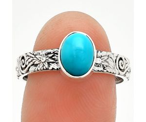 Sleeping Beauty Turquoise Ring size-9 SDR235160 R-1055, 6x8 mm