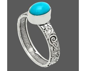 Sleeping Beauty Turquoise Ring size-9 SDR235160 R-1055, 6x8 mm