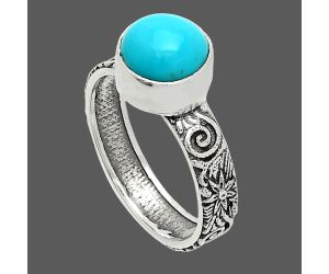 Sleeping Beauty Turquoise Ring size-6 SDR235166 R-1055, 8x8 mm