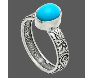 Sleeping Beauty Turquoise Ring size-6 SDR235175 R-1055, 6x8 mm