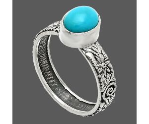 Sleeping Beauty Turquoise Ring size-6 SDR235179 R-1055, 6x8 mm