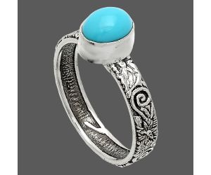 Sleeping Beauty Turquoise Ring size-9 SDR235187 R-1055, 6x8 mm