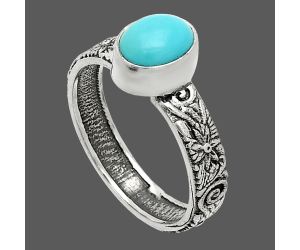 Sleeping Beauty Turquoise Ring size-7 SDR235199 R-1055, 6x8 mm