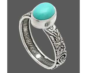 Sleeping Beauty Turquoise Ring size-7 SDR235222 R-1055, 6x8 mm