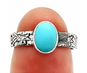 Sleeping Beauty Turquoise Ring size-6 SDR235231 R-1055, 6x8 mm